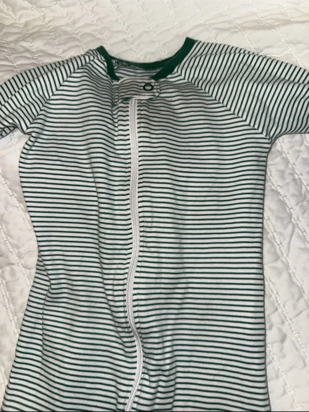 LAKE Pajamas Baby Sleeper Parisian Green Stripe 18-24M